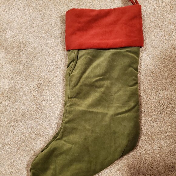 Pottery barn Classic Velvet Stocking with Seven Name on it - Picture 2 of 3